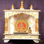 PD Craftozone Decorative Ganpati-MAA Lakshmi Cutouts for Temple and Table | Festival Home Decor for Pooja Stand, Home and Kitchen Temple and Festival Celebration | Golden