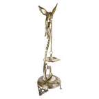 Svarup 24 Inch Gold Color Brass Parrot Long Chain Oil Lamp Diya: Perfect for Home Temple, Deepak Pooja, Camphor/Kapur Burner, Dia Table Top Puja, and Jyot Lighting