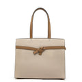 HIE Farah Tote Bag for Women & Girls - Vegan Leather Handbag with Contrast Color Handle, Metal Zip Closure, Key Holder, and Mobile Pocket - Stylish Office & Everyday Use.