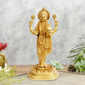 ARTVARKO Brass Lakshmi Maa Devi Idol Statue for Home Puja Goddess Laxmi Luxmi Standing Idols Showpiece for Temple 15.5 Inches