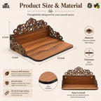 Gift Kya De GKD Wooden Pooja Mandir for Home Wall | Small Temple for Office & Room | Indian Wooden Temple for Table or Shelf | Compact DIY Mandir | 12x9x6 Inch | Classic Design (Classic Walnut)