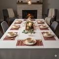 YELONA Placemats Set of 8, Heat-Resistant Woven Vinyl Table Mats, Non-Slip & Washable Dining Tablemats for Kitchen & Dinner Decor, Berry Red (45cm x 30cm) Kafalo