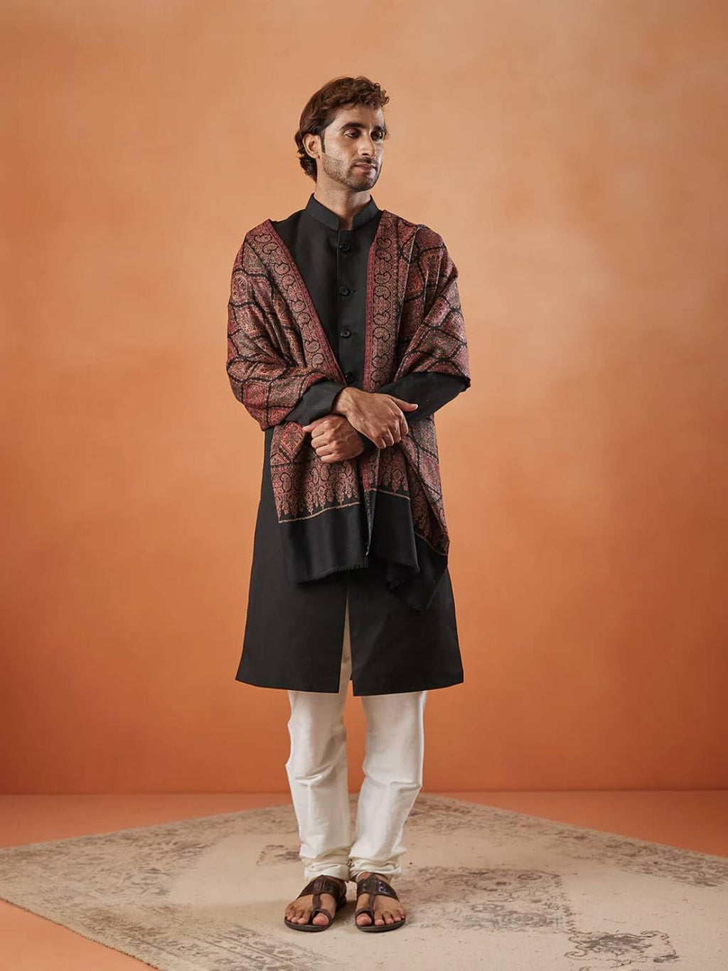 Pashmoda His and Her Gift Set of Kaani Shawls With Wooden Gift Box