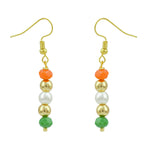 JFL -Jewellery for Less Handmade Tricolour Pearl and Beaded Necklace Set for Women & Girls | Inspired Jewellery | Independence Day & Republic Day Accessories