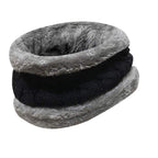 Alexvyan Winter Neck Scarf Soft Warm Snow Proof Knitted (Inside Fur) Woolen Scarf for Women Girl Boys Man (Black)