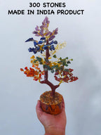 PARADIGM PICTURES 300 Gemstone Tree 12 Inch - Seven Chakra Crystals Tree for Good Luck, Home Decoration Items for Living Room, Plant with Pot