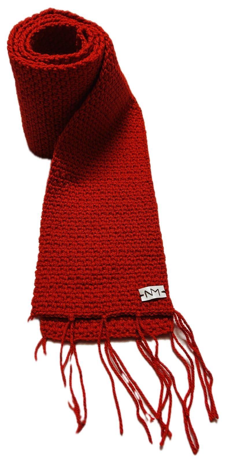 NilaMila Red Handknitted Pure Woolen Mufflers Scarf for Winters