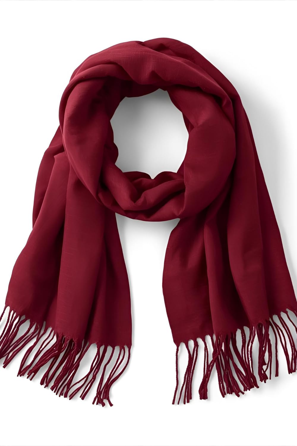 FM Trends Stylish Plain Scarf for Women & Girls | Solid Color Stole, Dupatta, Shawl | Elegant Ladies Accessory (Maroon, 1.8 meters)
