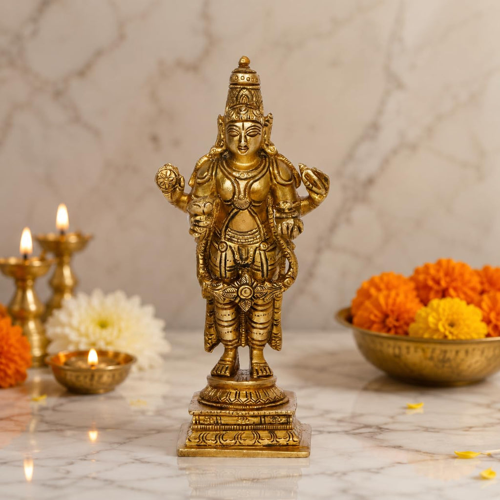 ARTVARKO Brass Dhanavantari Idol The Physician of Gods Dhanvantri Dhanwantri Statue for Home Décor Office Décor 6 Inches