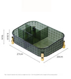 House of Quirk Acrylic Transparent Rectangular Decorative Tray, Vanity Tray, Bathroom Tray For Jewelry, Perfume, Coffee, Candle, Cosmetic (Green)