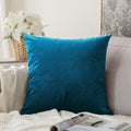 Khooti Velvet Cushion Cover, 22 x 22 Inches | Sea Blue | Pack of 1 | Solid Plain Soft & Smooth, Decorative Cushion Covers for Living Room, Bedroom, Couches, Chairs, Sofas, Beds & Home Decor