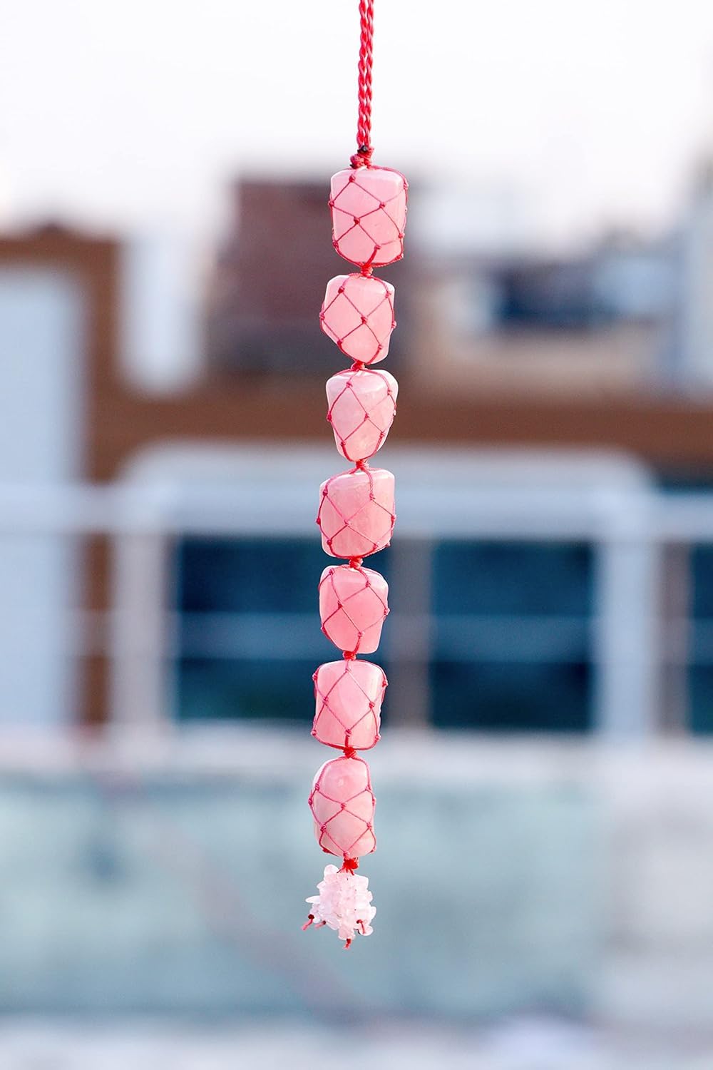 Crocon Rose Quartz Chakra Tree of Life, Crystal Tree - Handmade Gemstone Tree, Feng Shui Tree, Crystal Decoration, Artificial Tree, Spiritual Gift, Money Tree Bonsai, Rose Quartz Tumble Hanging