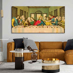VIBECRAFTS Canvas Paintings for Living Room Drawing Room The Last Supper Of Chirst In Church Canvas Wall Painting Fitted With Wooden Frame For Home | Office | Living Room | Gift (PTVCH_2469)