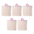 Homemaker Hydi Bags 100% Cotton Reusable Grocery Shopping Bag | Foldable Easy to Carry Vegetable Bag | Eco-Friendly (18 x 18 Inch) Combo Pack of 5