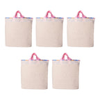Homemaker Hydi Bags 100% Cotton Reusable Grocery Shopping Bag | Foldable Easy to Carry Vegetable Bag | Eco-Friendly (18 x 18 Inch) Combo Pack of 5