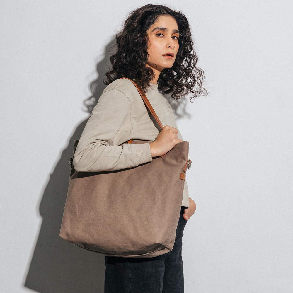 DailyObjects Latest Stylish Buoy Tote Bag for Girls & Women | Sturdy Cotton Canvas Material | Double Shoulder Straps | Ladies Handbag Purse For Daily & Office Use | Zip Pocket | Handcrafted