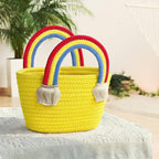 BEAUTIFUL HOMMIES Attractive Hand Bag | large Tote Bag | Summer Bag | Bucket Bag | Basket Bag | Bamboo Tote | Beach Bags for Women | Boho Bag| jute Bag | Handmade Bag|Sling Bag (Yellow)