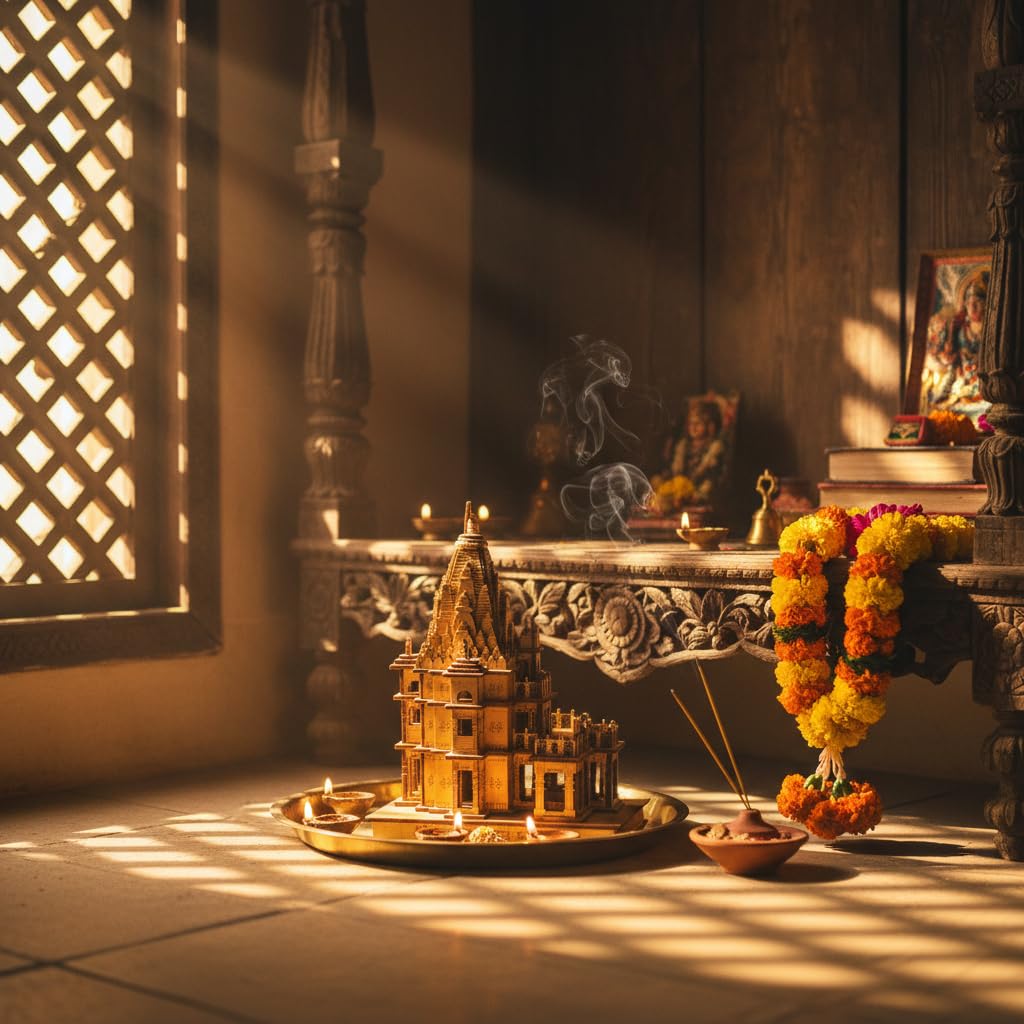 eXme Ujjain Mahakaleshwar Wooden Temple Model – Idel for House Decor Gift and Sprituality Pooja Mandir, Office and Shop