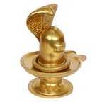 ARTVARKO Brass Shiva Shivling Idol with Sheshnaag Murti Statue for Mandir Temple Pooja Home Decor Vastu Showpiece Height 6 Inches Gold
