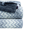 BSB HOME® Premium Micromink Winter/Mild Winter AC Blanket Sherpa Super Soft/Warm Flannel Jacquard Plush/Printed, Silver & Grey, Size 150X225 Cms (Approx 4.7 x 7 ft) (Single), Skin Friendly Kafalo
