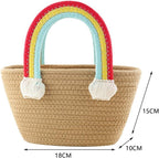 BEAUTIFUL HOMMIES Attractive Hand Bag | Large Tote | Summer Bucket | Bamboo Beach Basket for Women | Boho Jute Sling Bag (Brown)