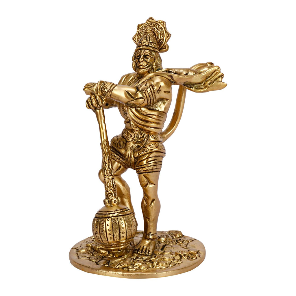 SVARUP Brass Hanuman Ji Murti Lord Balaji Bajrangbali Bahubali Sankat Mochan Bhagwan Idol Height 7Inch