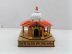 Shri Golu Devta Wooden Temple Almora Miniature Model, Handcrafted Wooden Religious Replica with Traditional Design
