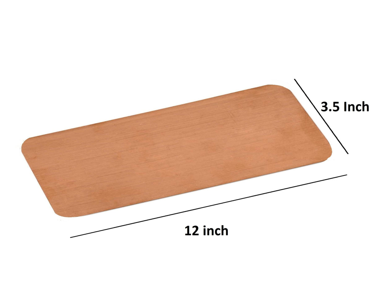 ALEAF Pure 99.9% Copper Plate for Making 15 Liter Structured Water (3.5 X 12 inches - 0.5mm) Copper sheet with round corners