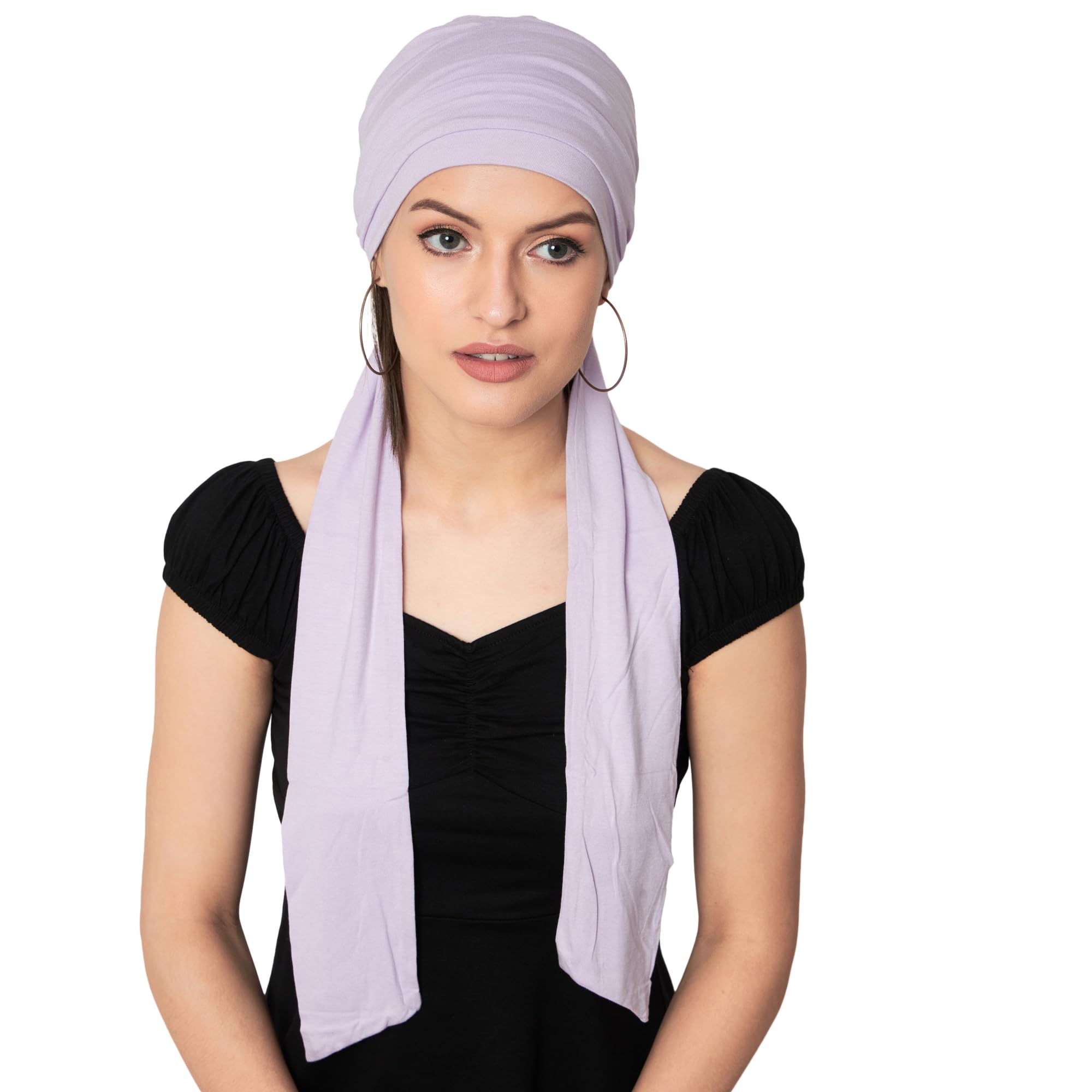 The Headscarves Women's Bamboo Viscose Prana Scarf For Hair Loss Chemo (HS131_Lilac)
