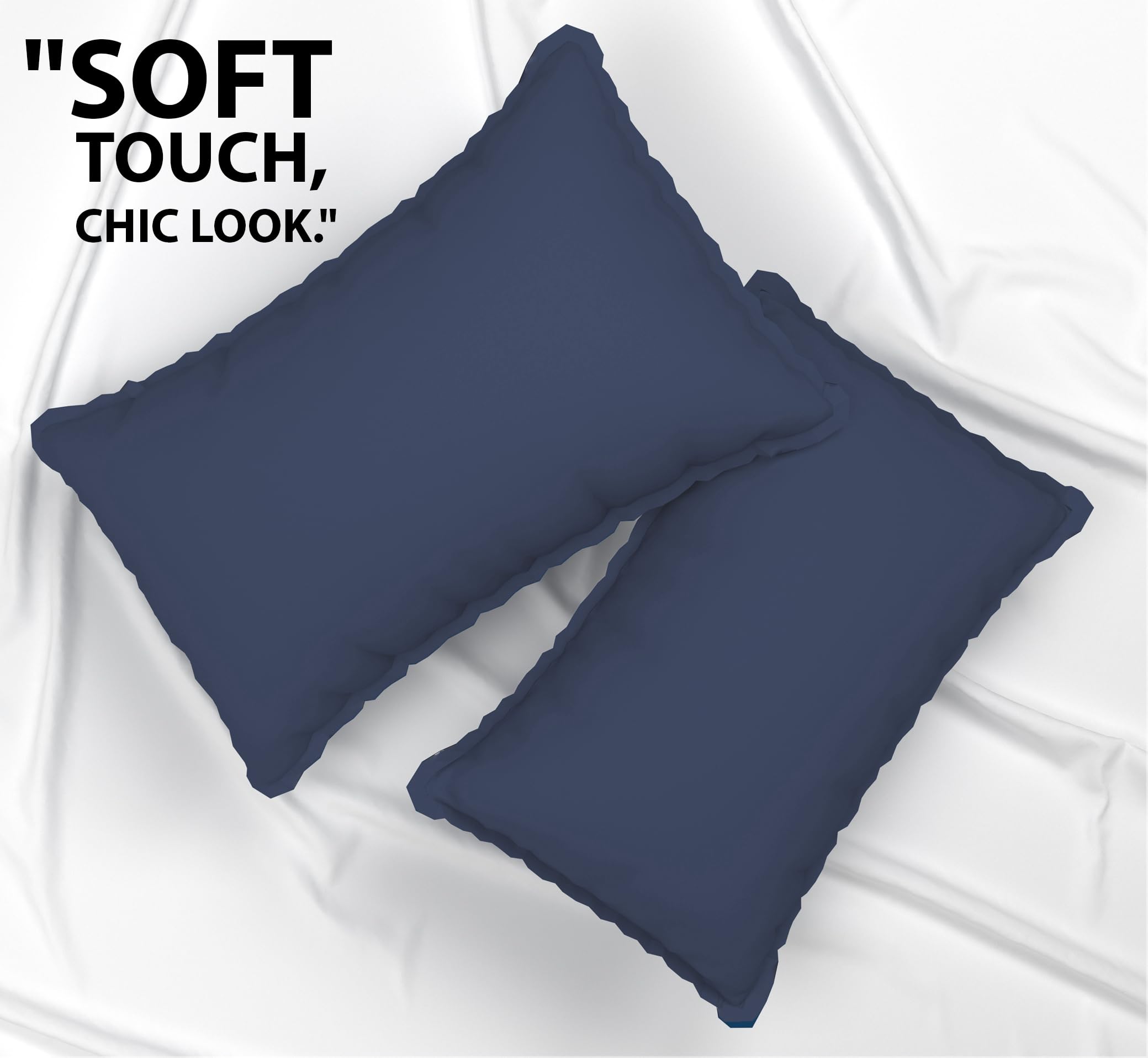 BSB HOME® 220 TC Premium Microfiber Solid Plain Pillow Covers | Ultrasoft Breathable Envelope Closure| Pack of 2 Pillow Covers King Size (Blue Teal Color, 20 x 30 Inches)