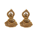 Prince Home Decor & Gifts Aluminium Metal Ganesh Diya with Swastik Engraved in Hand (10.2 cm x 10.2 cm x 11.5 cm, Set of 2), Multicolor