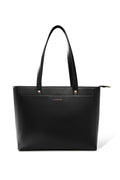 Everpret Premium Work Tote Bag for Women with 16-Inch Laptop Compartment | Vegan Leather Office Travel Handbag with Trolley Sleeve, Water Bottle Pocket & Organized Compartments | Black