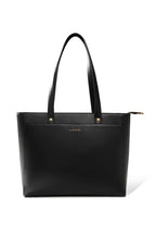 Everpret Premium Work Tote Bag for Women with 16-Inch Laptop Compartment | Vegan Leather Office Travel Handbag with Trolley Sleeve, Water Bottle Pocket & Organized Compartments | Black