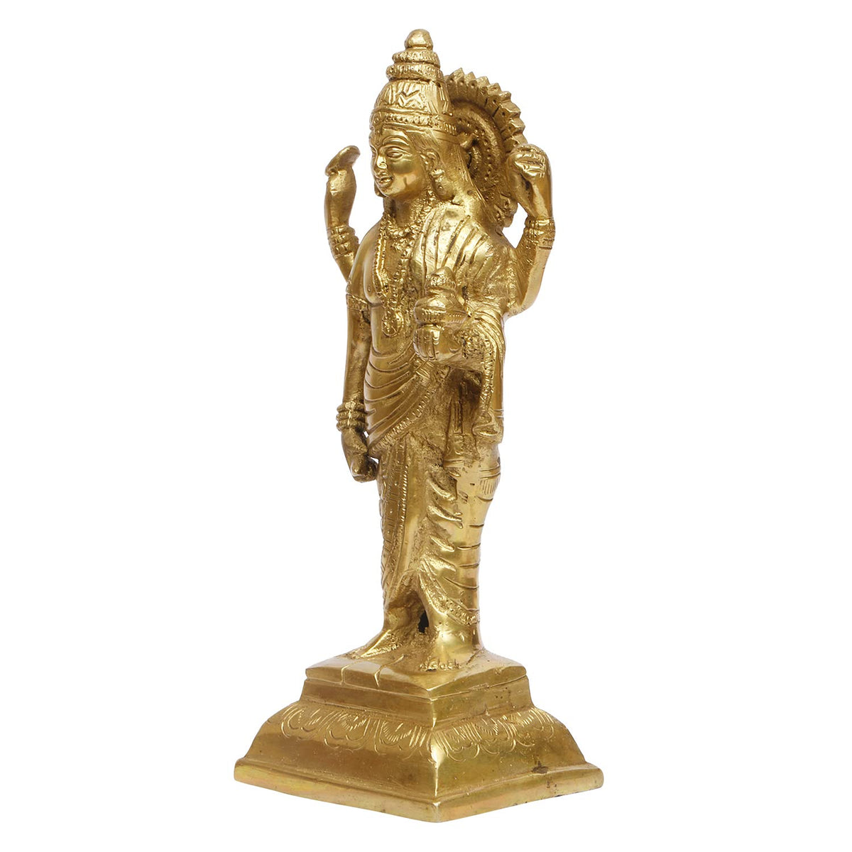 ARTVARKO Brass Lord Brass Lord Dhanvantari Idol,God of Ayurveda/Medicine Statue Height 8 Inches
