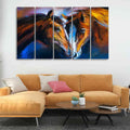 VIBECRAFTS Beautiful Pair of Horses Five Pieces Wall Painting For Home|Office|Living Room|Gift (PTVC5Pcs4_8573)