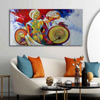 VIBECRAFTS Canvas Paintings for Living Room Drawing Room Absract Art Folk Dance Canvas Wall Painting Fitted With Wooden Frame For Home | Office | Living Room | Gifts (PTVCH_2529N)