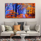 VIBECRAFTS Canvas Paintings for Living Room Drawing Room Canvas Abstract Art Wall Painting of Forest in Autumn for Home|Office|Gift(PTVCH_2378)