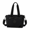 MOCA Women Nylon Tote Bag Lightweight Waterproof Handbag Large Capacity Multi Compartment Shoulder Crossbody Bag Daily Use Office Travel College Ladies Purse with Zipper (Noir)