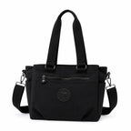 MOCA Women Nylon Tote Bag Lightweight Waterproof Handbag Large Capacity Multi Compartment Shoulder Crossbody Bag Daily Use Office Travel College Ladies Purse with Zipper (Noir)