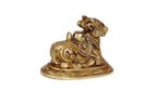 ARTVARKO Brass Shiv Ji Parvati Vehicle Nandi Bull Statue Brass Idol Shiva Devotee Seated Sculpture Puja and Decor Small 3 Inch