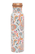 KC Pure Copper Designer Water Bottle | Leak Proof Protection | Ayurveda and Yoga Health Benefits (1000ml, Meena Pink Design, Pack of 1)