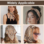 YEPZY ENTERPRISE Silk Like Head Scarf for Women Stylish Vintage Hair Scarf Floral Print Square Bandana Gift