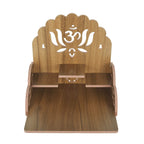 Om Shree Fully Handmade Beautiful Wooden Home and Office Temple/Pooja Mandir(28 x 28 x 26 cm) (Brown 6)