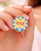 Shree Radha Resin Pendant with Chain for Women | Gold Plated Locket | Spiritual Devotional Jewellery | Handmade Resin Pendant | Temple Wear | Gift for Men Women and Kids 2