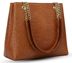 CLASSIC SMUGGLER Large Capacity Croco Pattern Tote Bags For Womens Big Purses And Handbags Ladies Shoulder Bag (Brown)