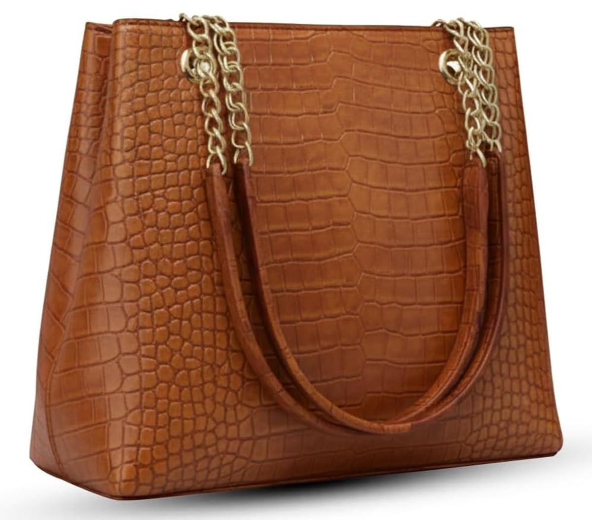 CLASSIC SMUGGLER Large Capacity Croco Pattern Tote Bags For Womens Big Purses And Handbags Ladies Shoulder Bag (Brown)