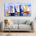 VIBECRAFTS Canvas Paintings for Living Room Drawing Room Sailing Boats In Ocean Canvas Wall Painting Fitted With Wooden Frame for Home | Office | Gift (PTVCH_2447)