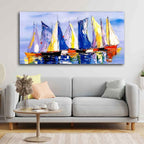 VIBECRAFTS Canvas Paintings for Living Room Drawing Room Sailing Boats In Ocean Canvas Wall Painting Fitted With Wooden Frame for Home | Office | Gift (PTVCH_2447)