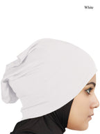 MyBatua Women's 2-Piece Al-Amira Hijab With Under Scarf/Cap/Bonnet In Soft Viscose Jersey, Ready To Wear HJ-129 (White) For Female