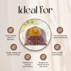 CALMINDS Amethyst Orgonite Pyramid for Stress Relief & Healing | Crystal Pyramid for Positive Energy, Chakra Balancing & Meditation | Vastu, Feng Shui, Home Office Decor